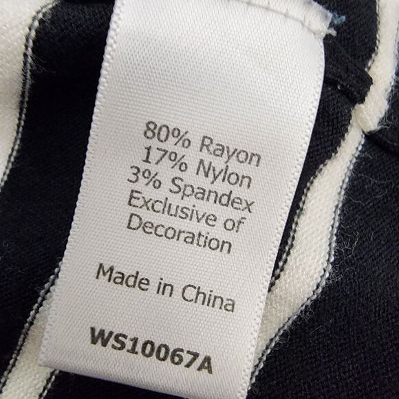 Market & Spruce Cardigan Womens Large Jeana Striped Elbow Patch Black White Knit - Picture 9 of 11